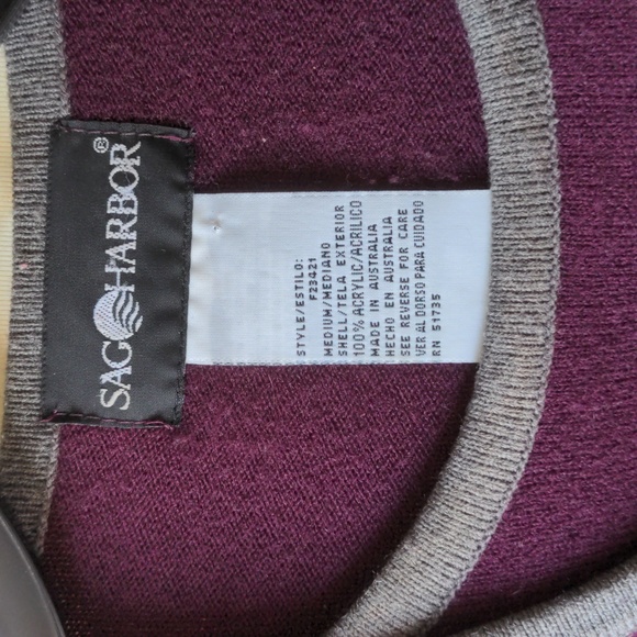 Sag Harbor Sweater Combo Plum M - Picture 2 of 9